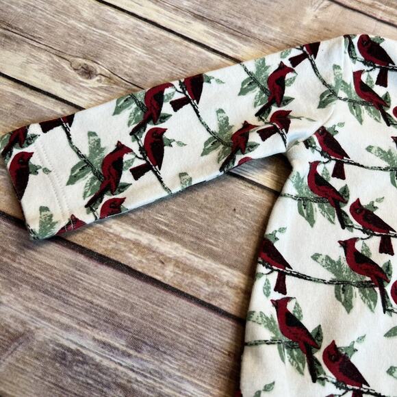 Kate Quinn Organic Cardinal Print Winter Ruffle Bodysuit 12-18m - Picture 5 of 8